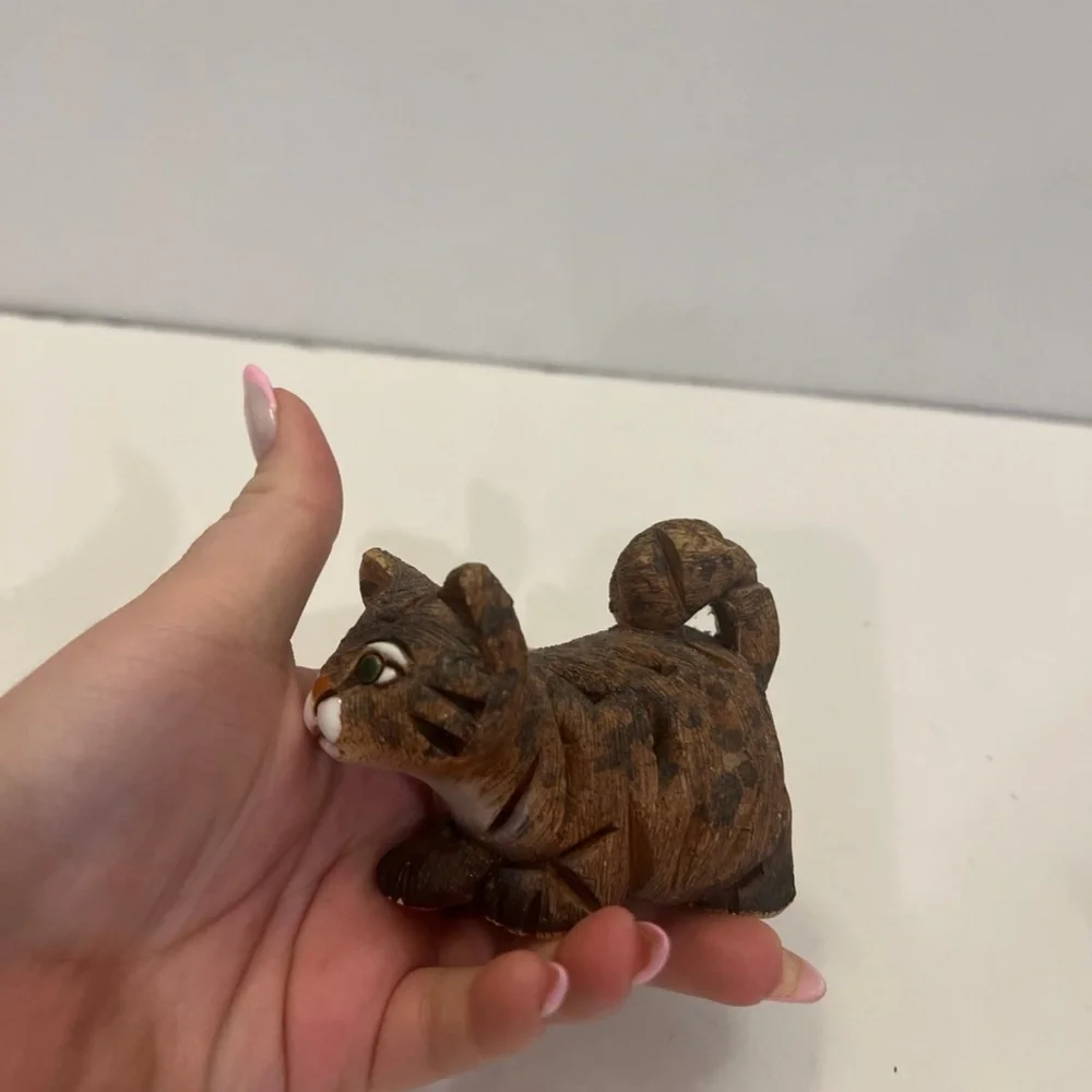 Charming Brown Cat Figurine